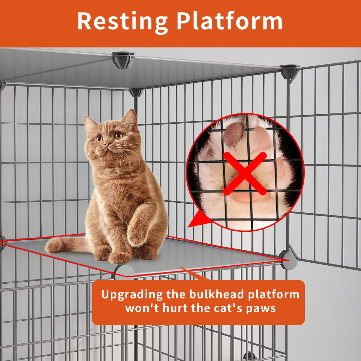 Large 4-Tier Cat Cage with Litter Box T8097