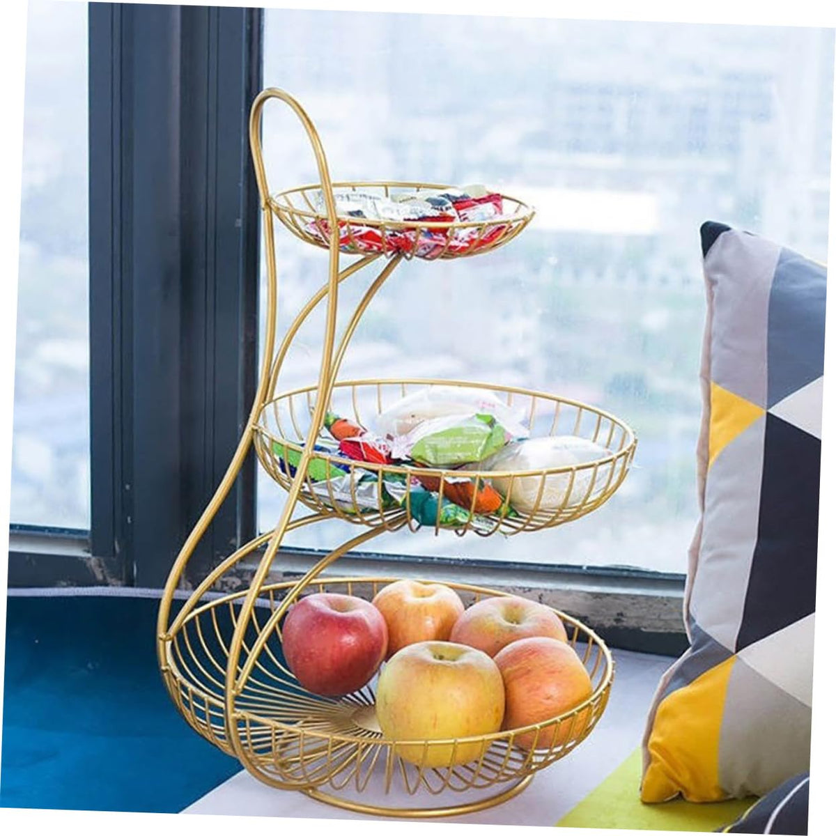 Black 3-Tier Iron Fruit Basket N463