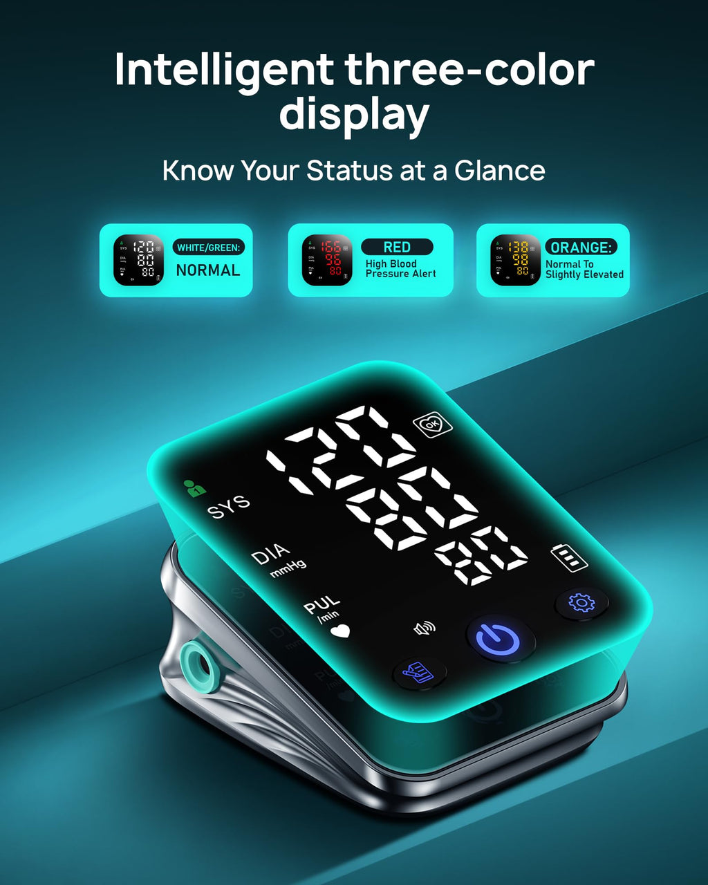 Smart Blood Pressure Monitor Upper Arm BP Cuff 5.0'' LED Display Y360575