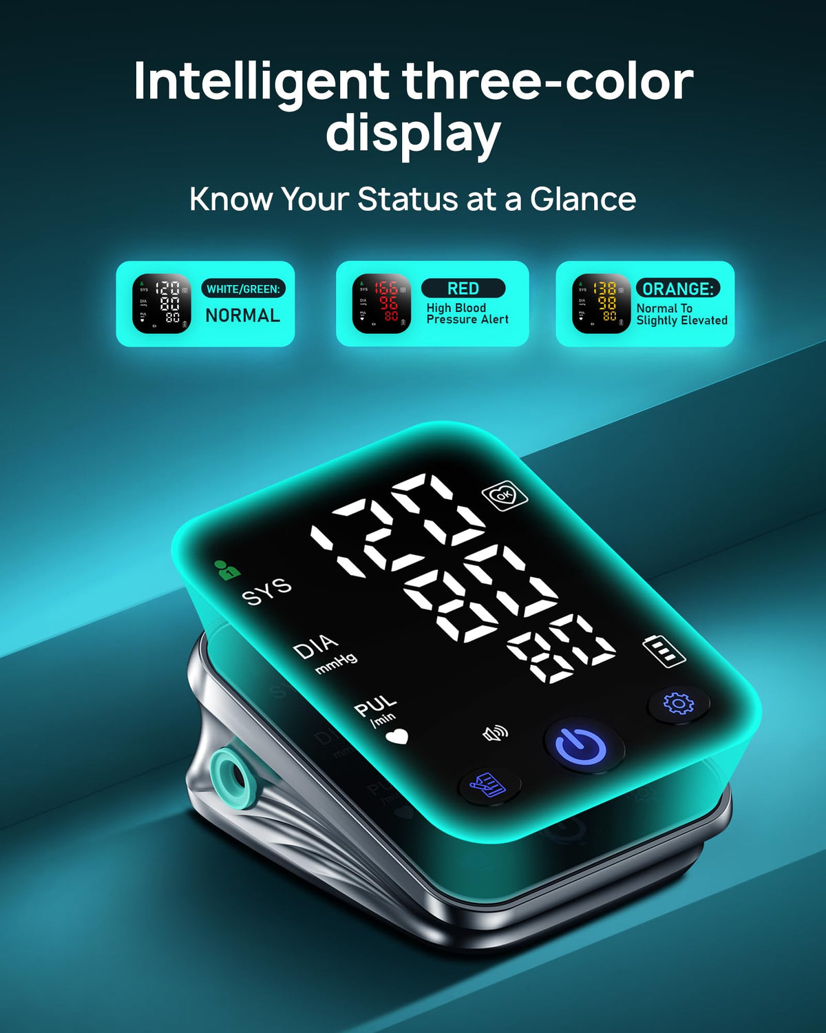 Smart Blood Pressure Monitor Upper Arm BP Cuff 5.0'' LED Display Y360575