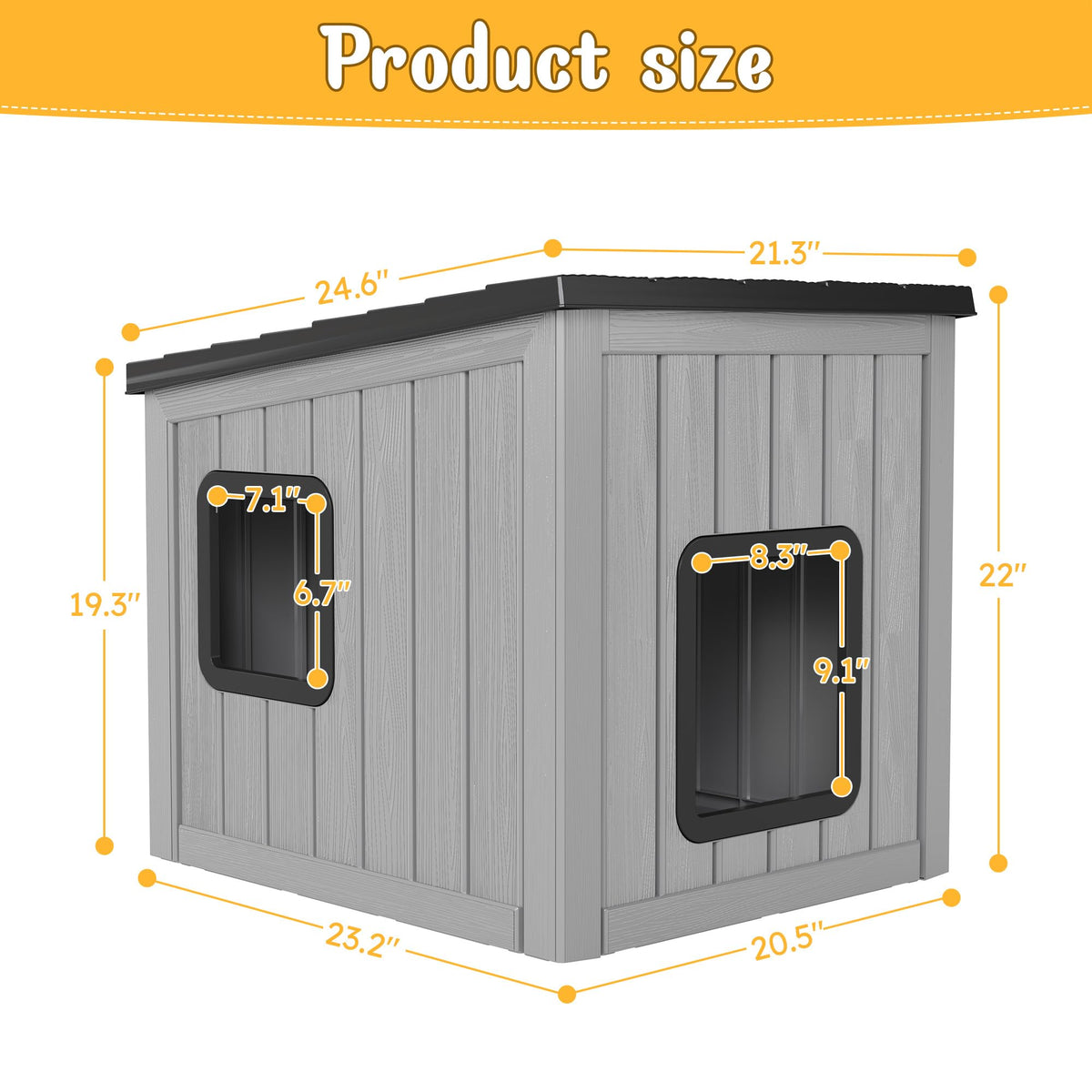 Weatherproof Insulated Resin Outdoor Cat House U51335