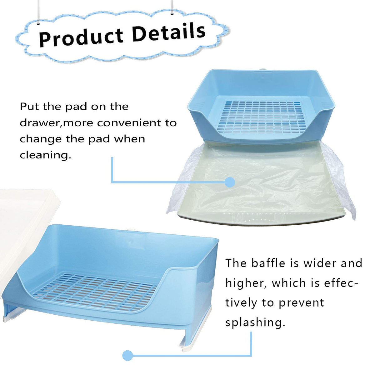 Plastic Rabbit Litter Box with Drawer S384445
