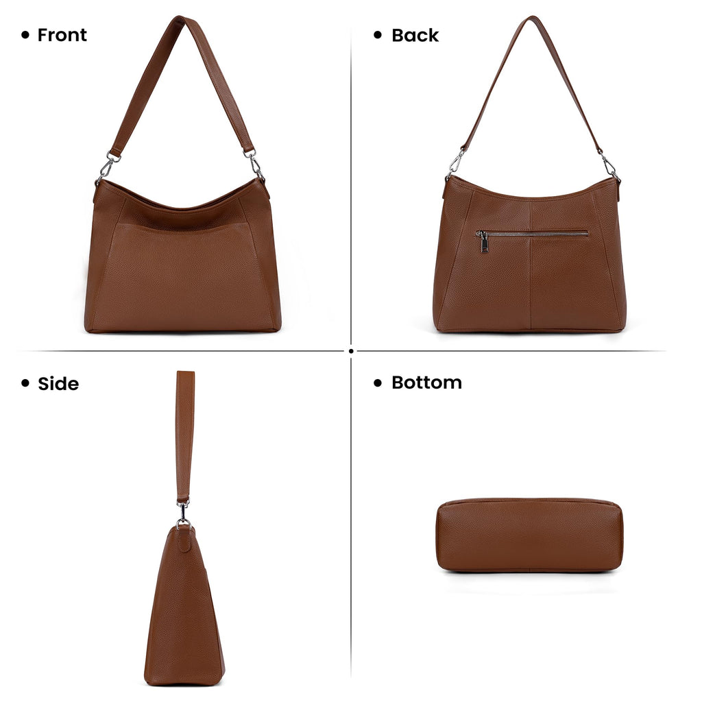 Genuine Leather Hobo Crossbody with 2 Detachable Straps K359958