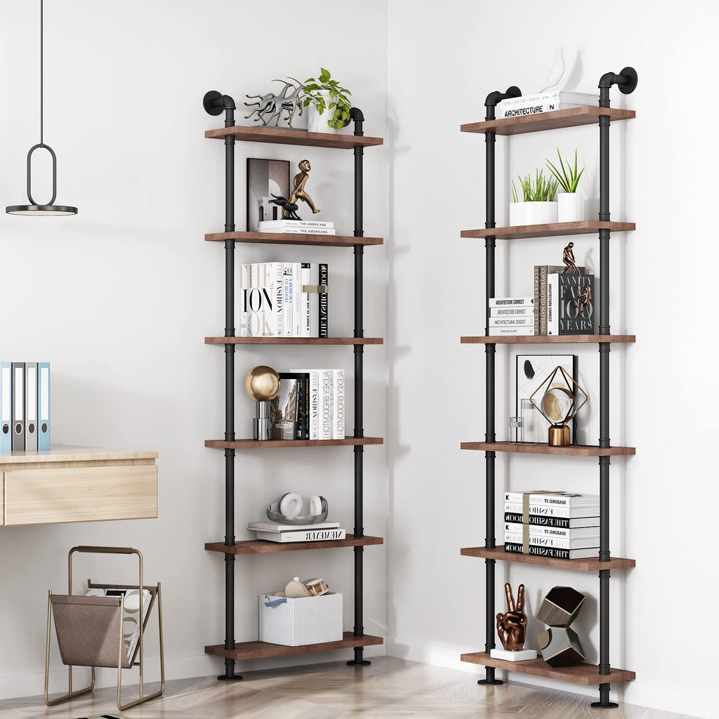 Industrial Pipe Rustic Wood Bookshelf S270151