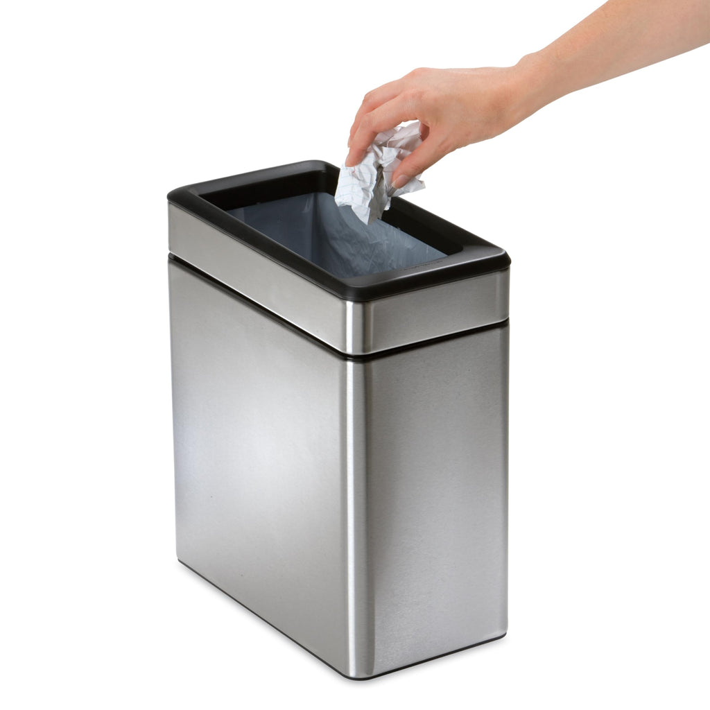 10L Stainless Steel Slim Open Trash Can R645
