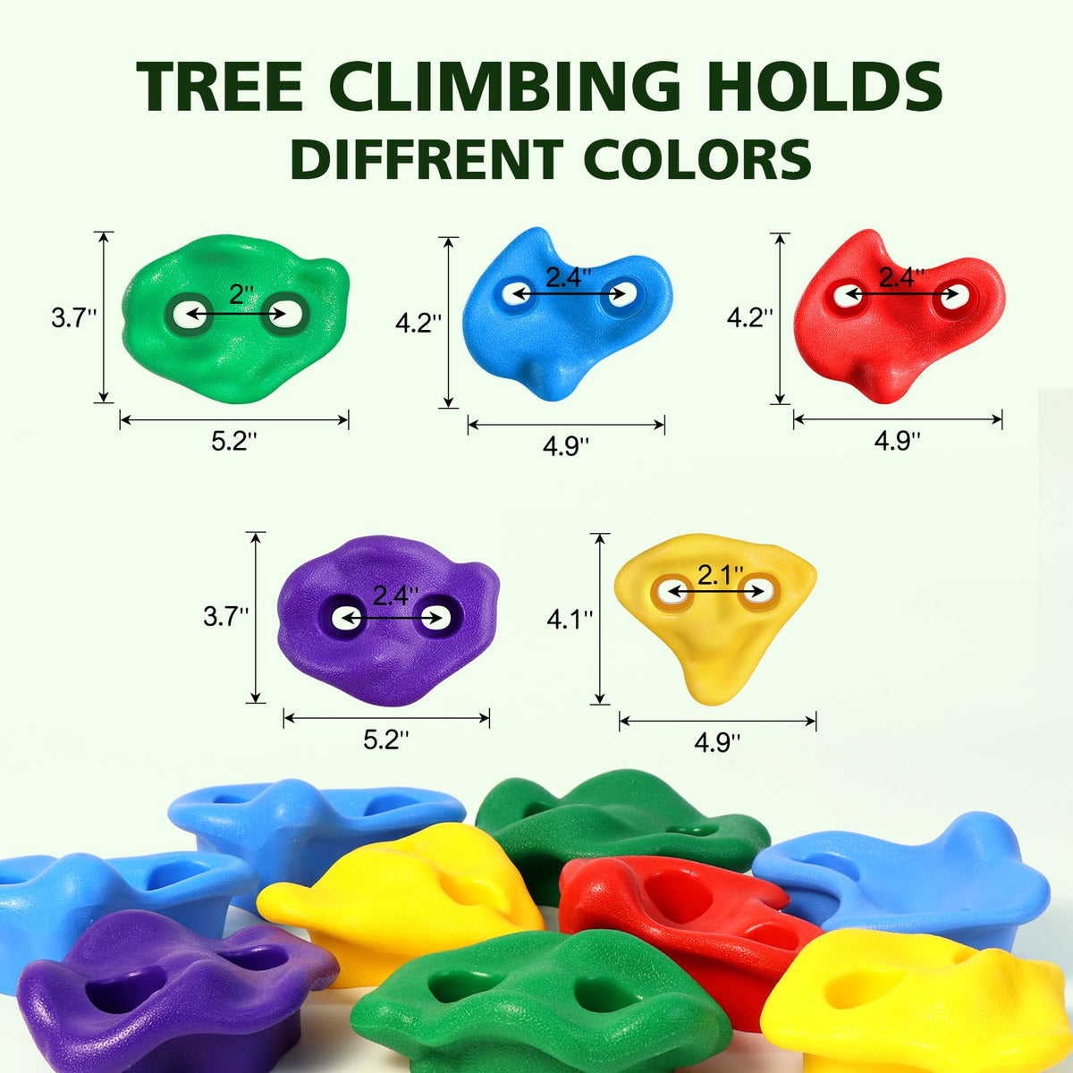 20 Tree Climbing Holds with 6 Ratchet Straps X386991