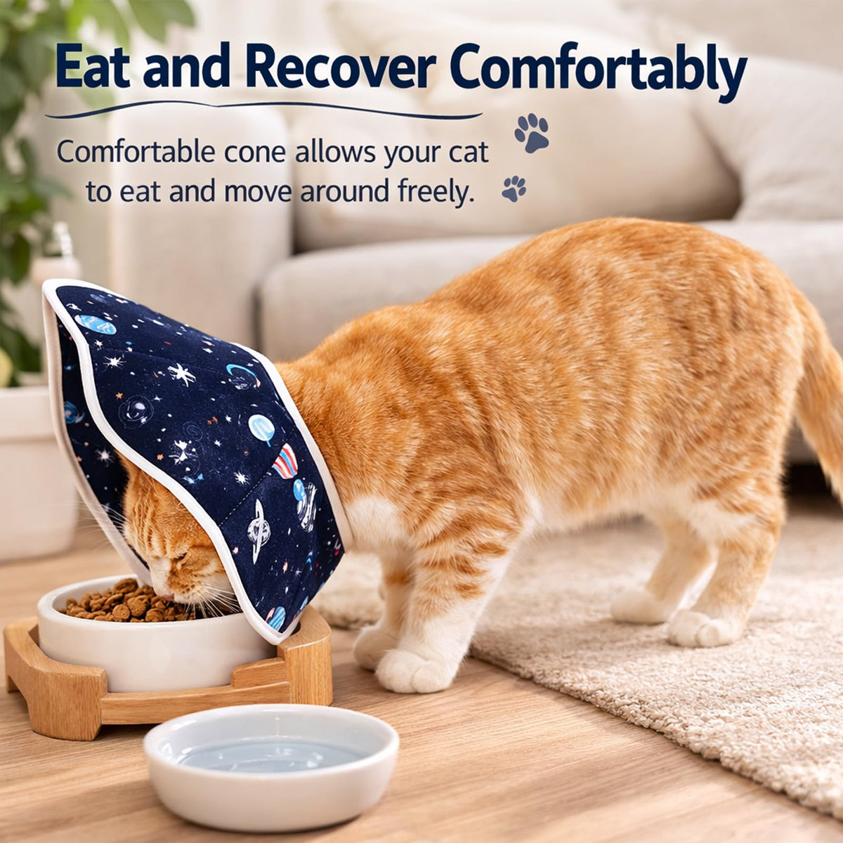 Soft Cat Recovery Cone Collar for Small Medium Cats M4040
