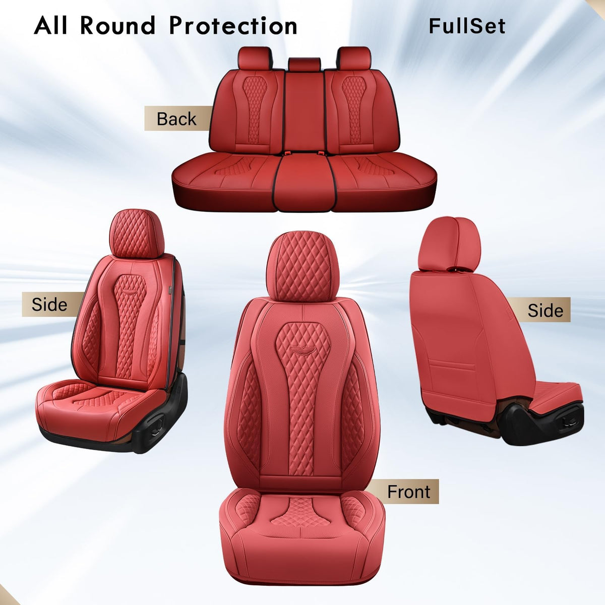 Waterproof Leather Car Seat Covers Full Set H476933