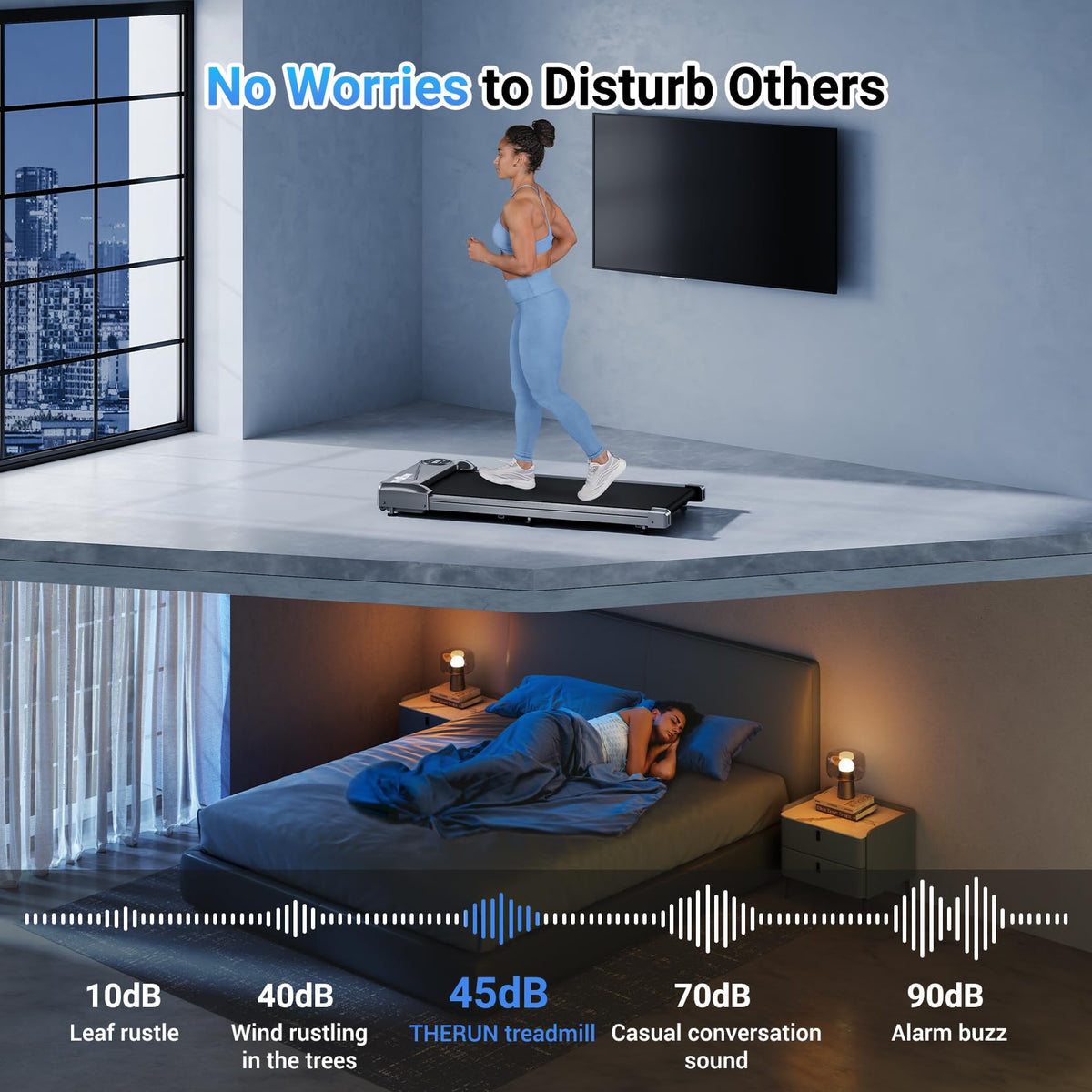 Portable Mini Treadmill 2.5HP 265 lbs Weight Capacity M946