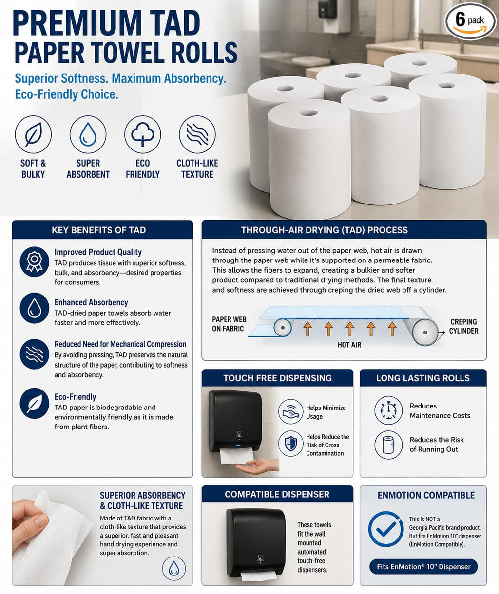 White Paper Towels 6 Rolls O2720