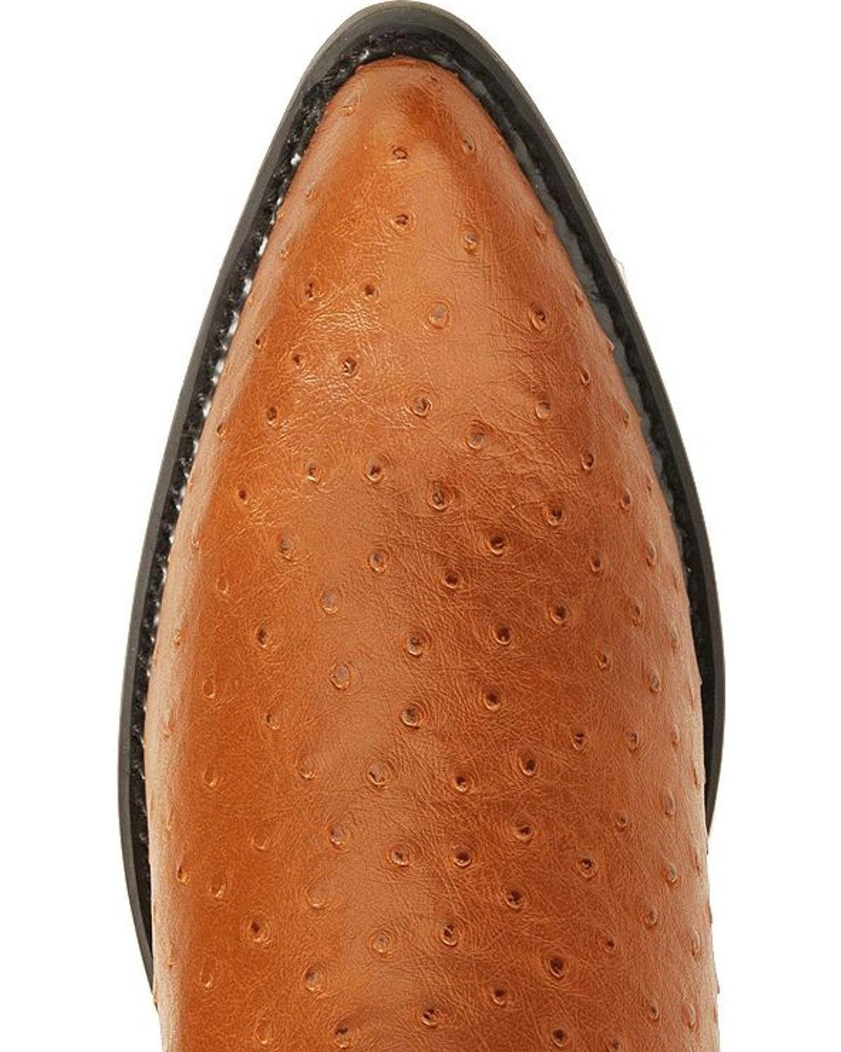 Cognac Ostrich Print Cowboy Boots F2808
