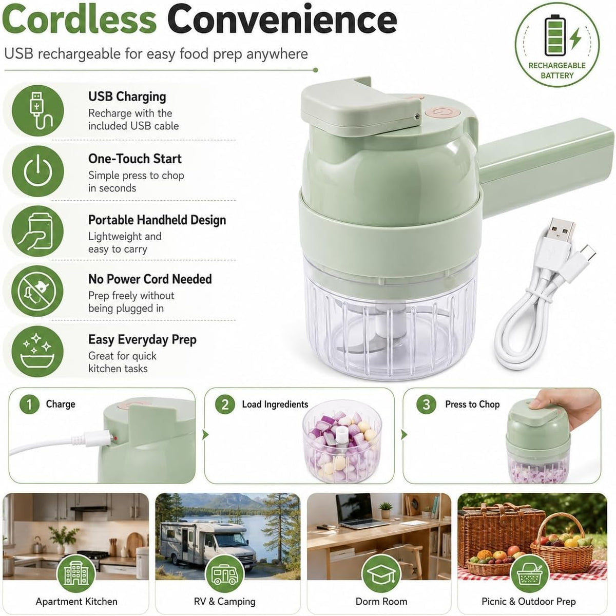 4 in 1 Handheld Electric Vegetable Chopper A86191