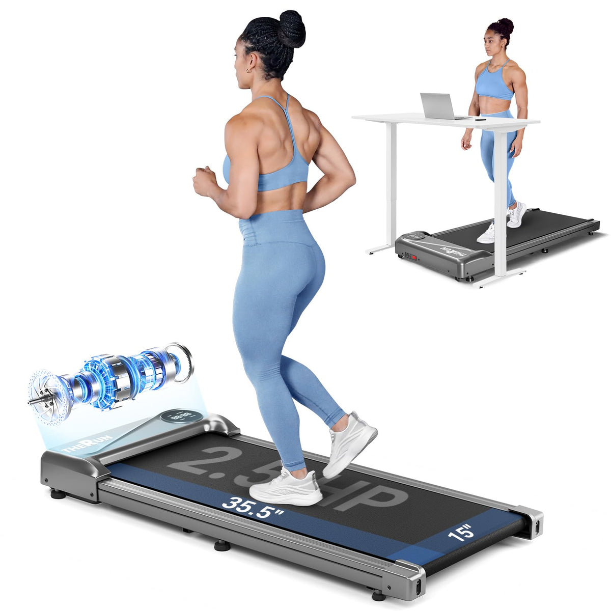 Portable Mini Treadmill 2.5HP 265 lbs Weight Capacity M946