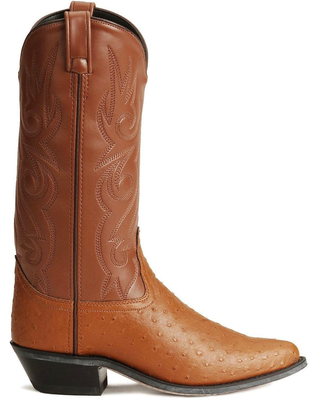 Cognac Ostrich Print Cowboy Boots F2808