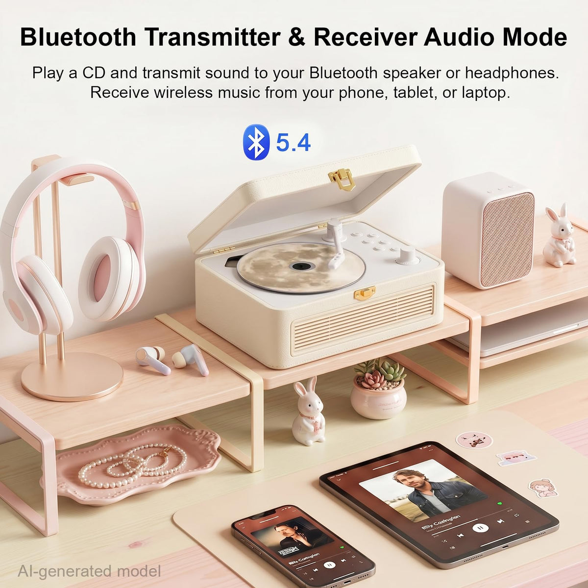 Portable CD Player with Bluetooth O783455