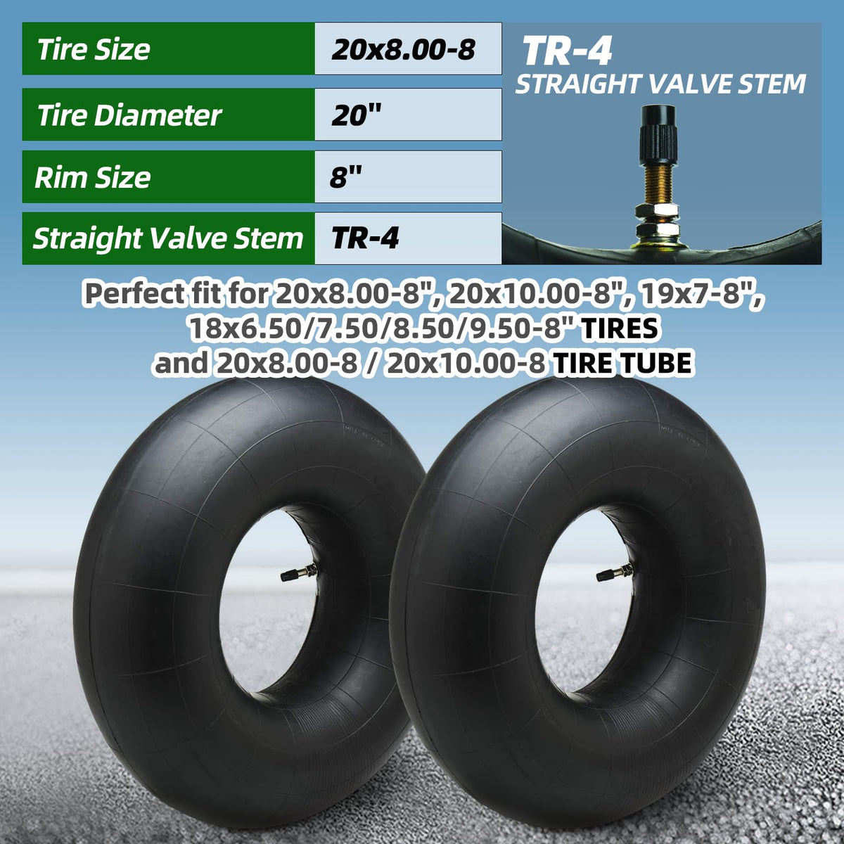 20x8.00-8 and 15x6.00-6 Inner Tubes A83215