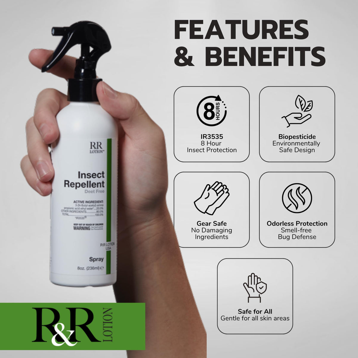Insect Repellent Spray 8 Hour Protection 32oz Bottle H476488
