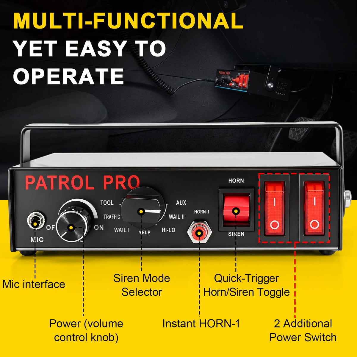 Police Siren PA System with Handheld Mic W297552