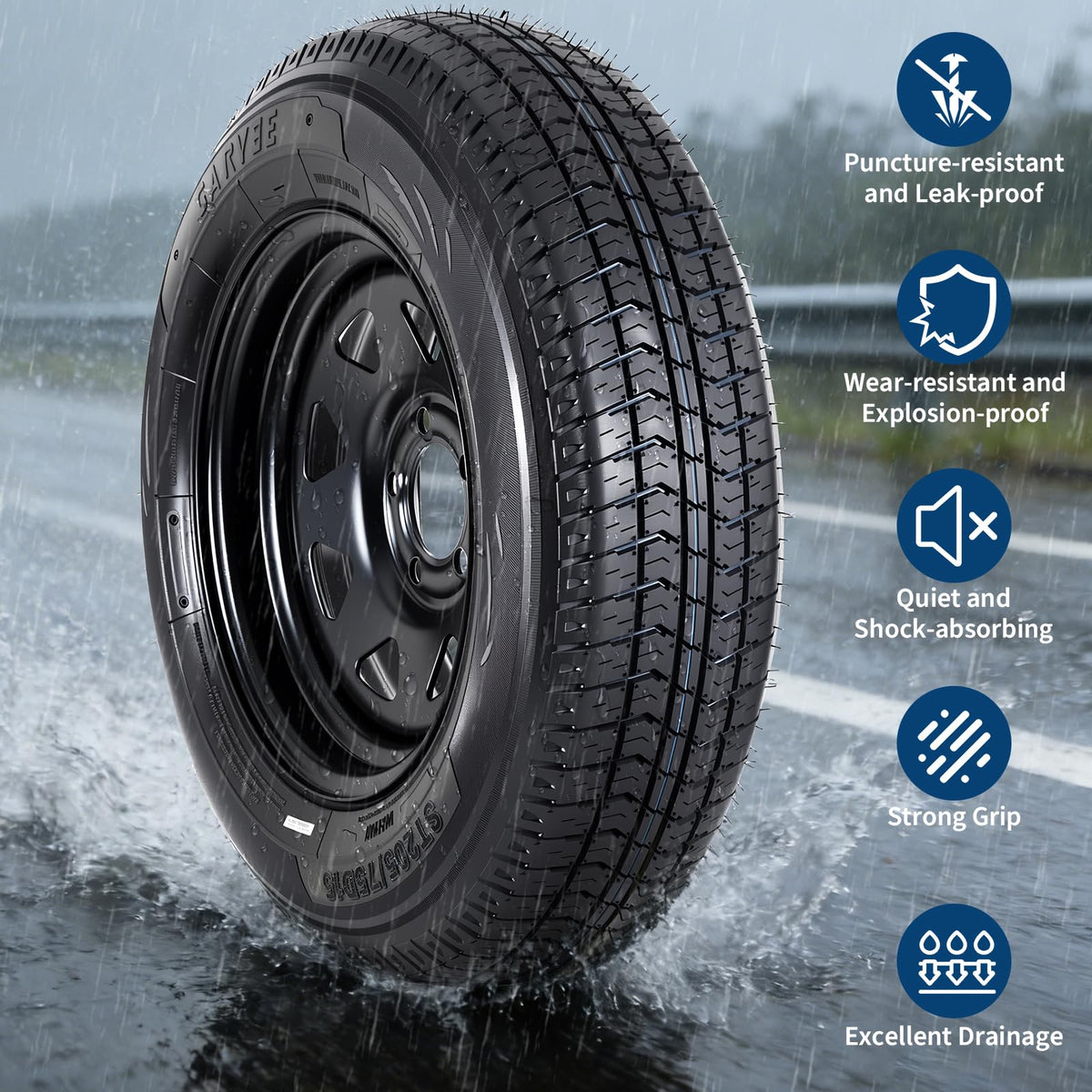 2-Pack ST205/75D15 Trailer Tires and 15" Rims O107102