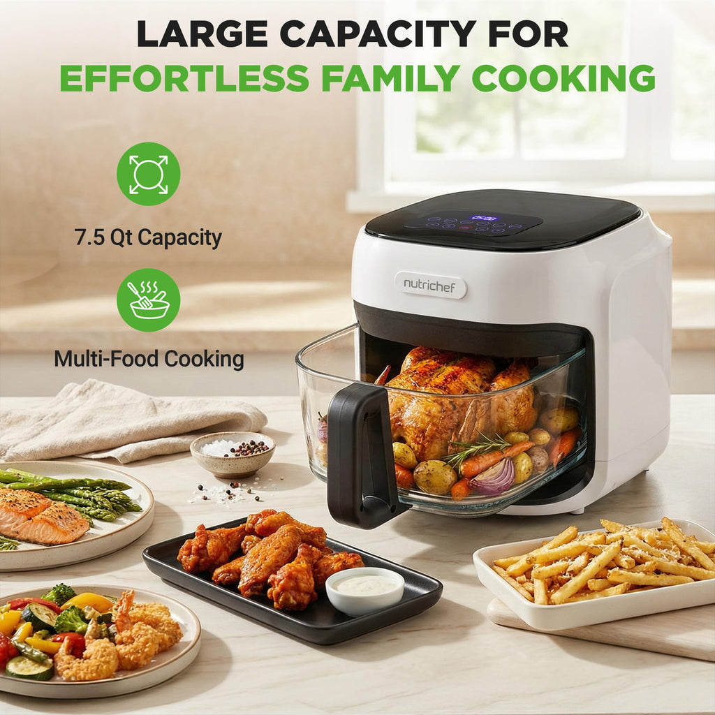 7.5 Quart Air Fryer with 6 Preset Cooking Modes O907