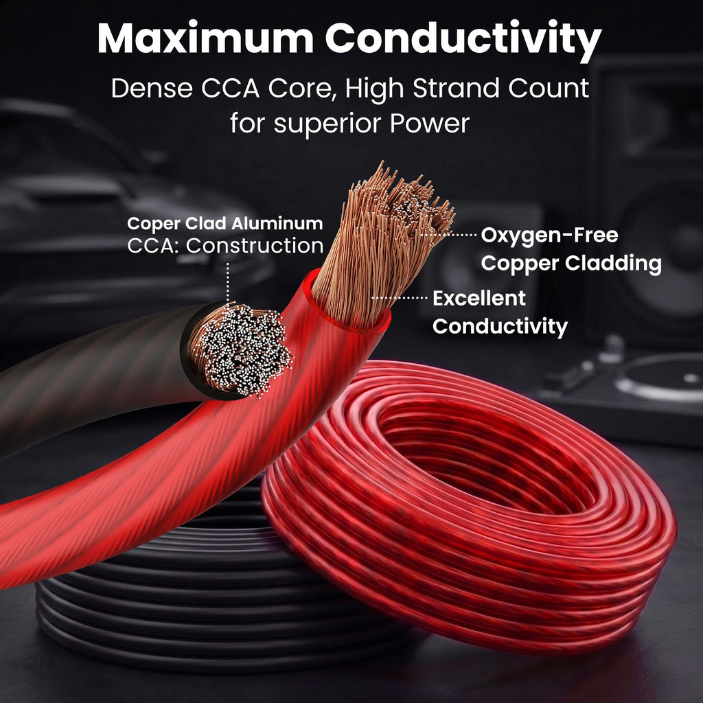 0 Gauge Wire Kit, Black/Red 25FT Crimp Kit L7839