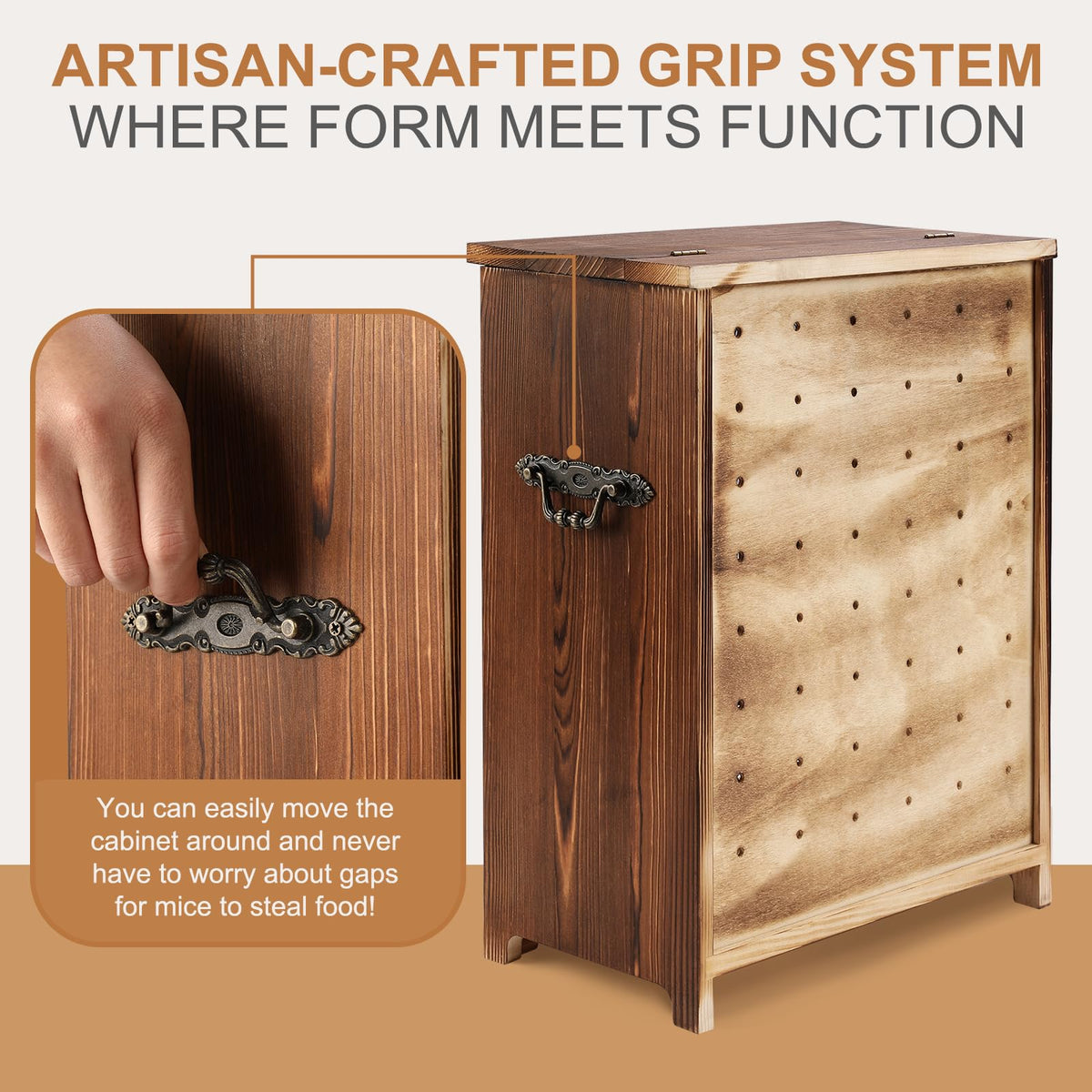 Potato and Onion Storage Bin Wooden Storage Box C676