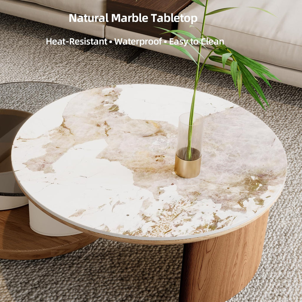 Round Expandable Coffee Table with Hidden Storage D792