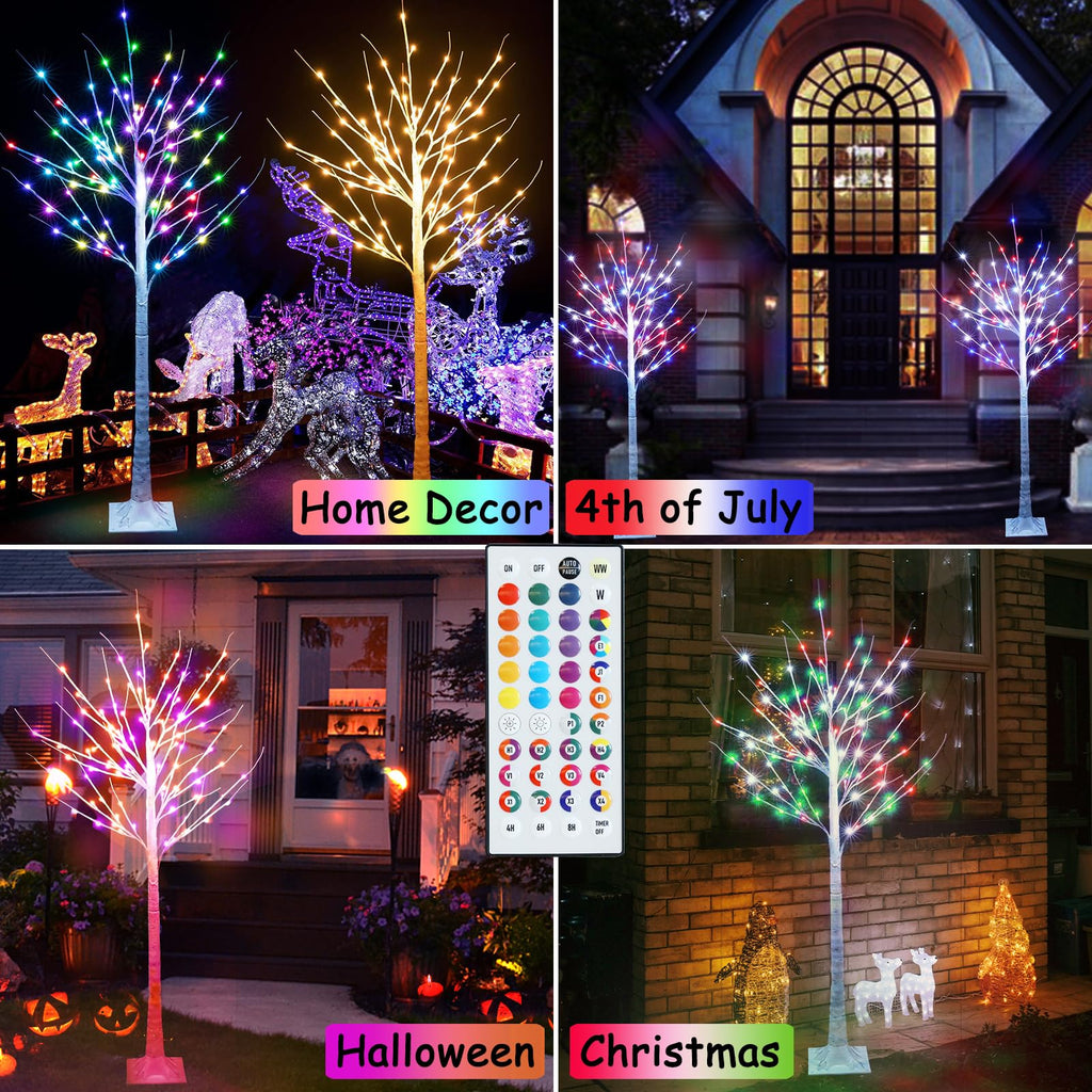 5 ft RGB Lighted Birch Tree U590
