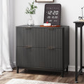 Black 2 Drawer Wood File Cabinet G683