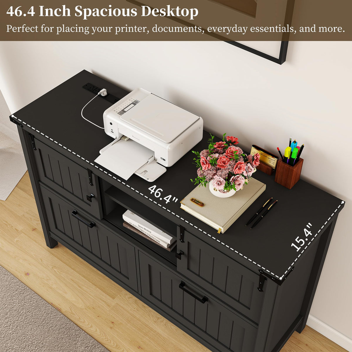Lateral File Cabinet with Charging Station T44214