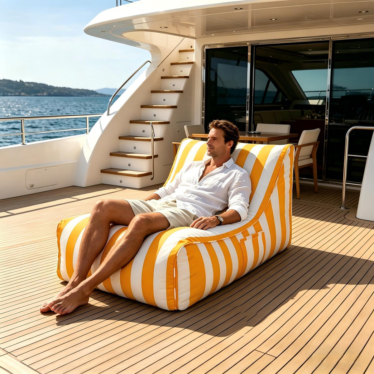 Yellow Memory Foam Bean Bag Chair P4413