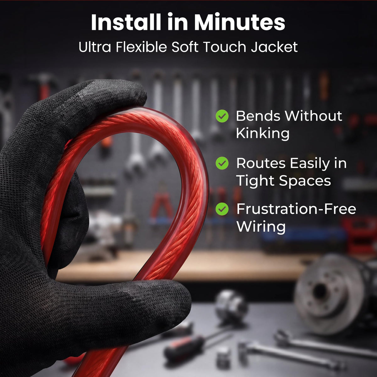 0 Gauge Wire Kit, Black/Red 25FT Crimp Kit L7839