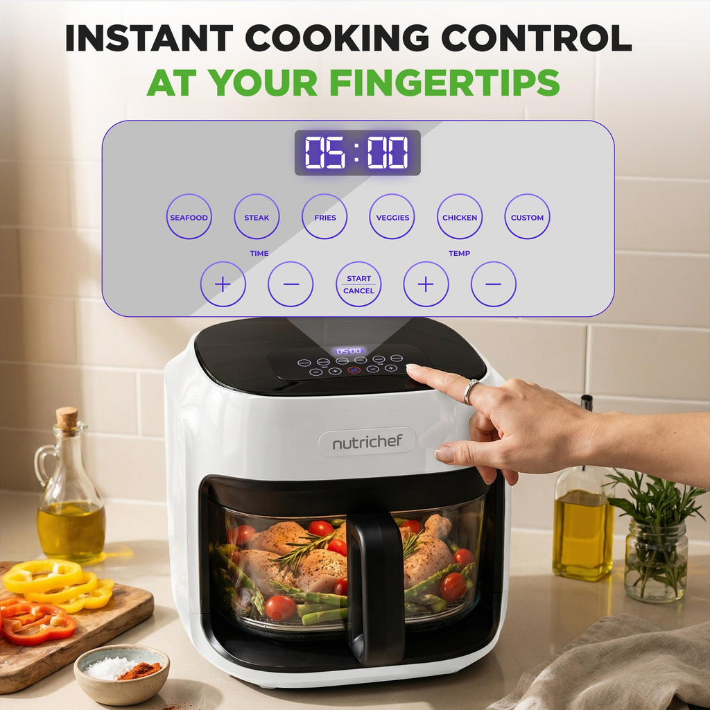 7.5 Quart Air Fryer with 6 Preset Cooking Modes O907