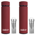 Travel Mug and Tumbler Hot and Cold Double Wall Stainless Steel Thermos, Sacred Red, Pack of 2 L104586