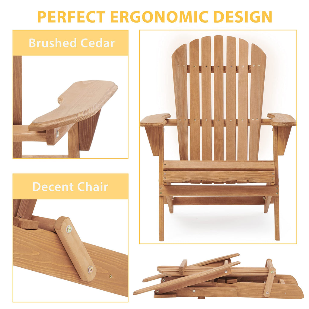 Folding Wood Adirondack Chair Set of 2 R94427
