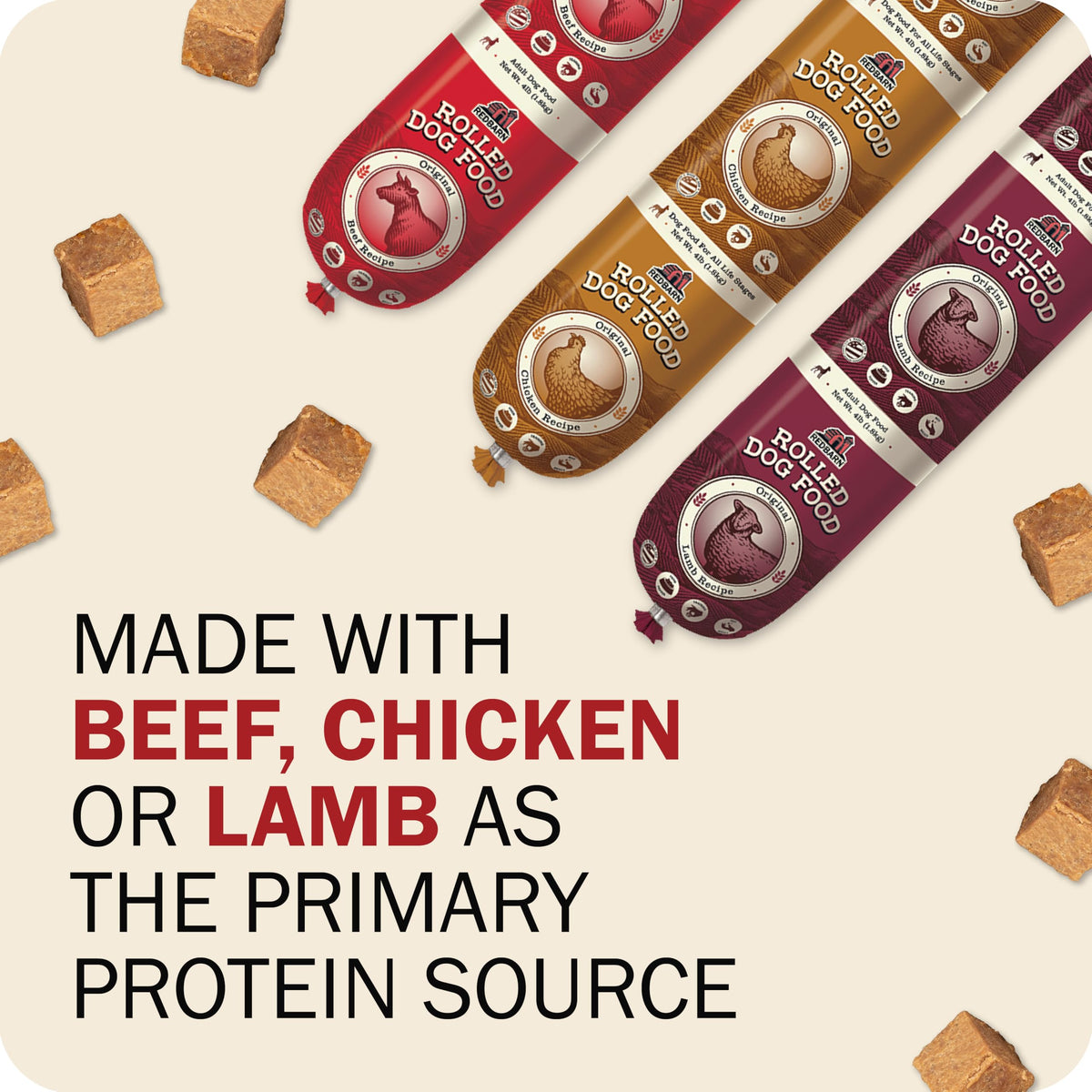 Grain Free Beef Dog Food 3 lb 10 Rolls O2662