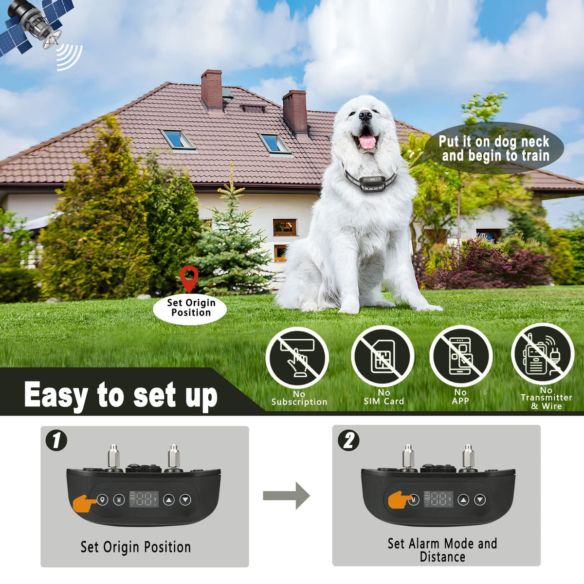 GPS Wireless Dog Fence System for 2 Dog T528080