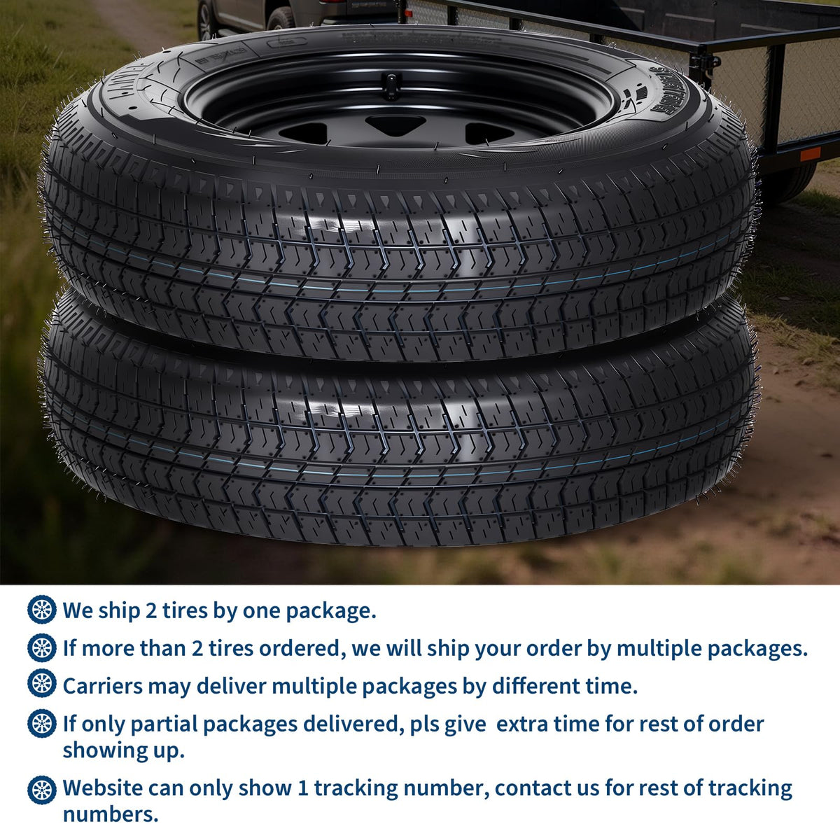 2-Pack ST205/75D15 Trailer Tires and 15" Rims O107102