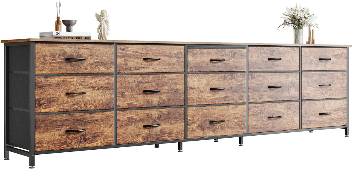 78.7 inch 15 Drawer Fabric Dresser J11349