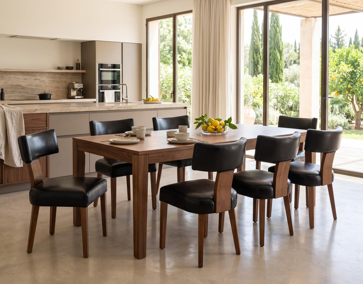 Black Set of 6 PU Leather Upholstered Dining Chairs G209262