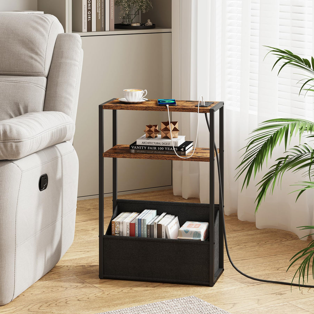 Narrow Side Table with Charging Station B282