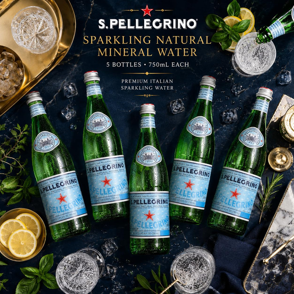 Sparkling Natural Mineral Water 750 mL Glass Bottles 5 Pack O18163