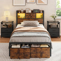 Twin Size Bed Frame with Storage Z71948