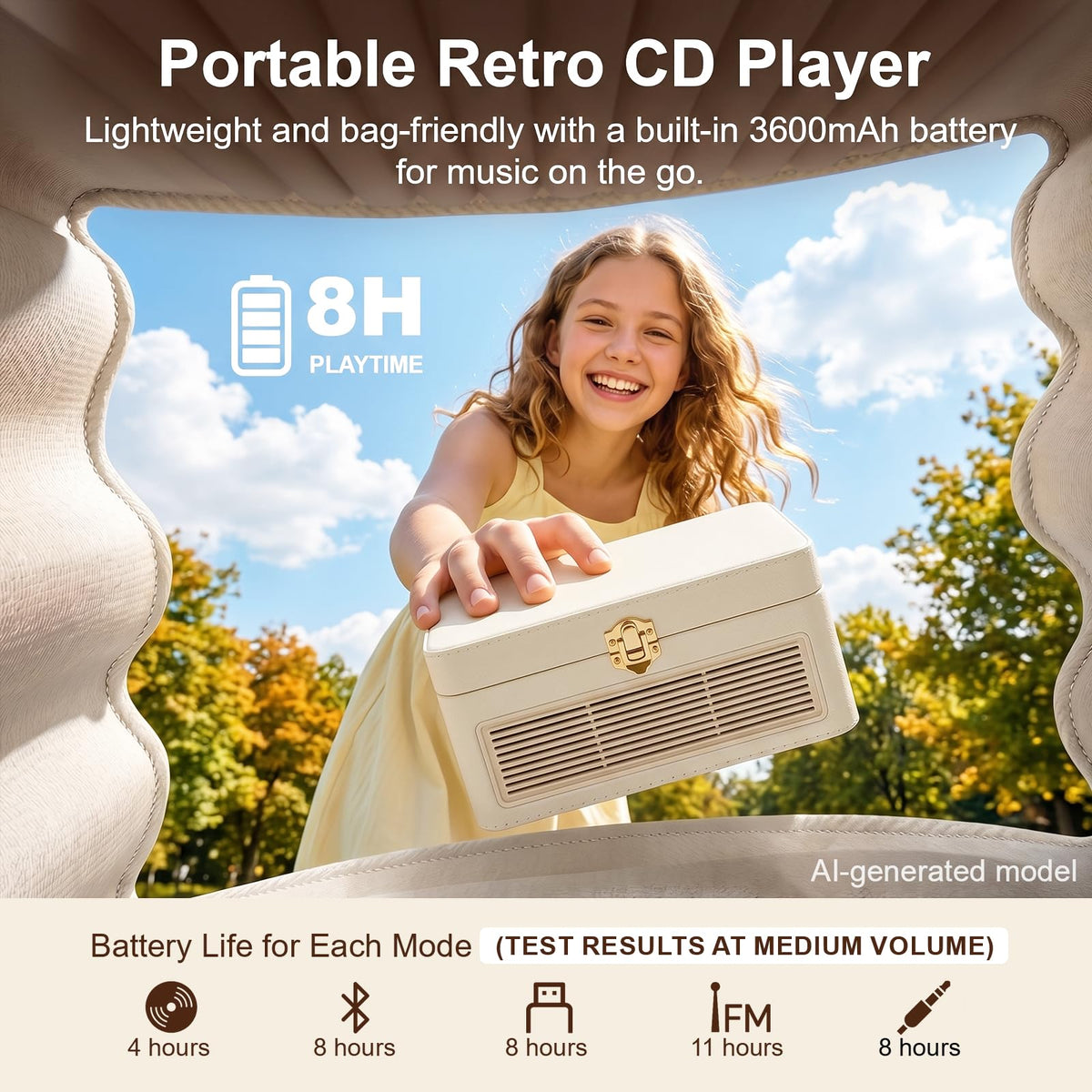Portable CD Player with Bluetooth O783455