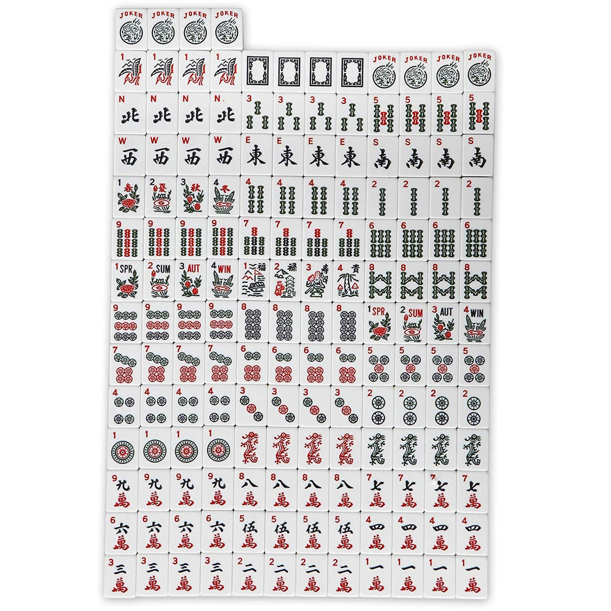 Black Soft Bag 166 White Engraved Tiles Mahjong Set D1725