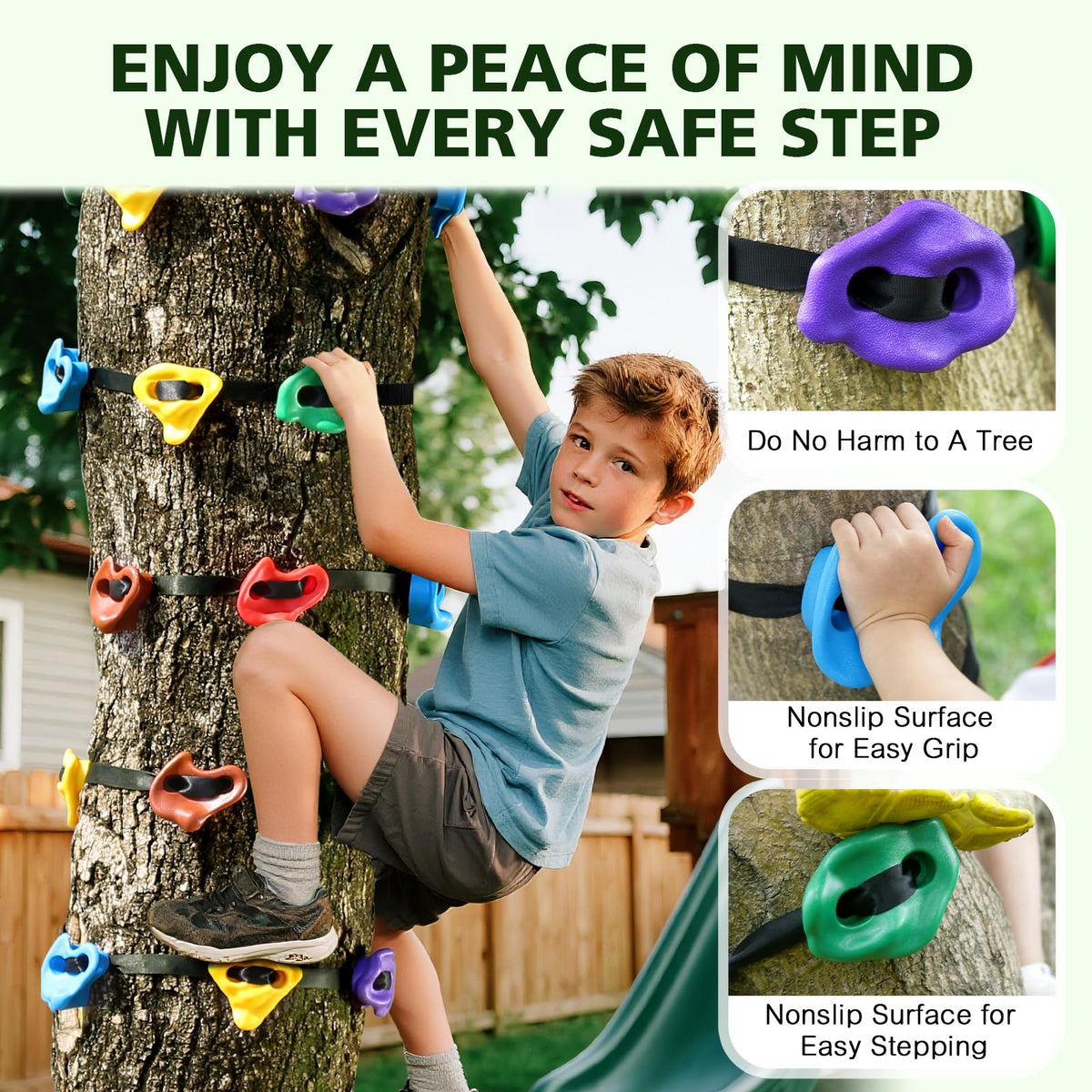 20 Tree Climbing Holds with 6 Ratchet Straps X386991