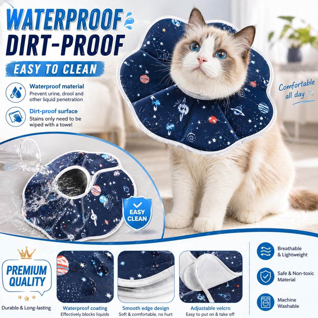 Soft Cat Recovery Cone Collar for Small Medium Cats M4040