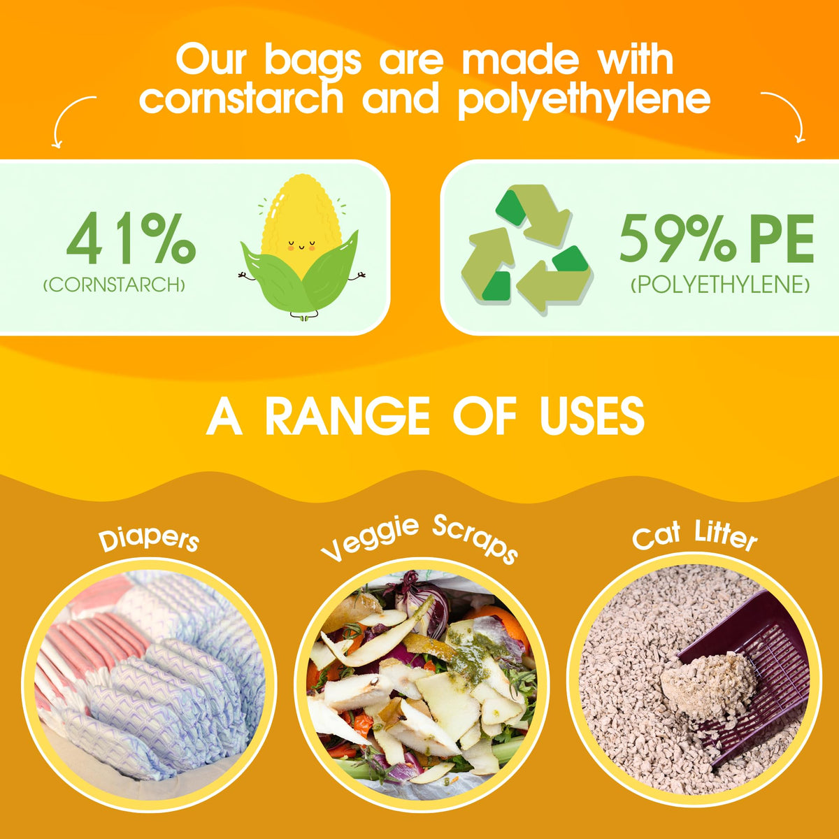 200 Count Unscented Tie Handles Poop Bags Y689