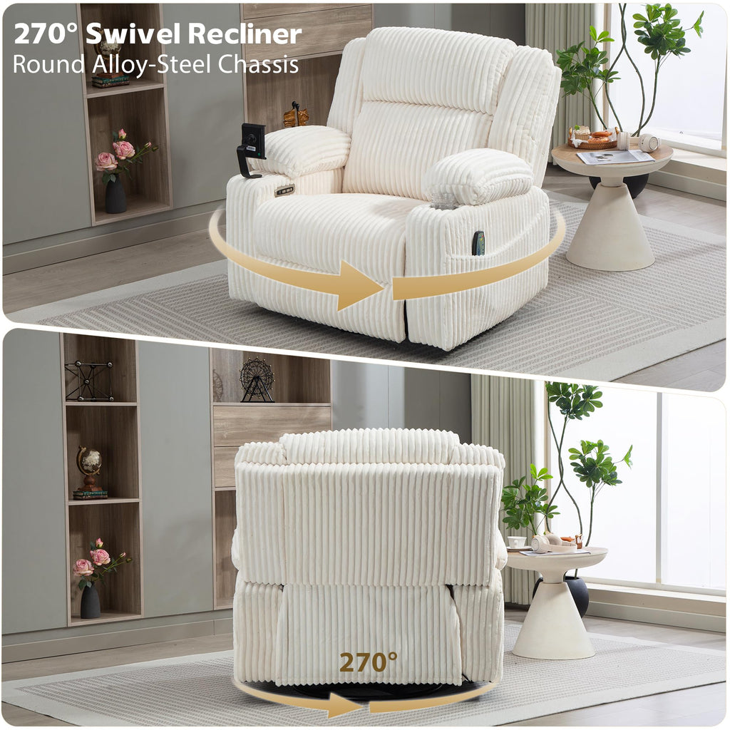 Power Swivel Rocker Recliner with Adjustable Headrest O4639