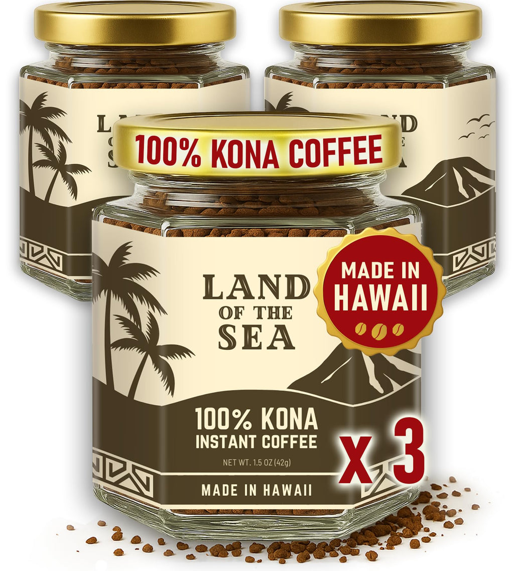Hawaiian Instant Coffee 3 Packs Medium Roast Freeze Dried Arabica S69142